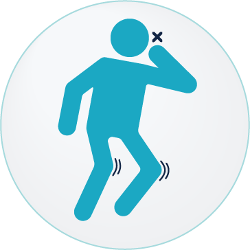 Trouble with speaking, swallowing, and walking